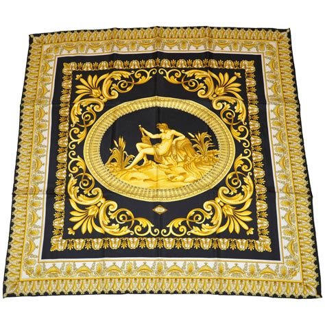 versace black gold scarf|gianni versace silk scarf.